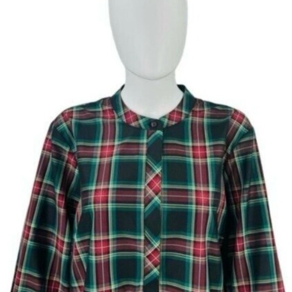 NWT Tuckernuck Festive Plaid Tartan Royal button-up shirt mini dress - M - Picture 7 of 13